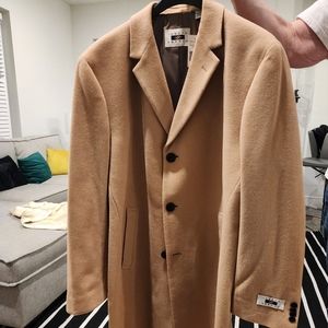 Camel Men's cashmere blend coat NEW